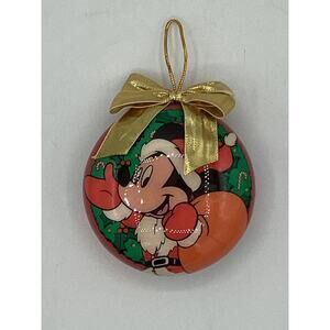 Vintage Mickey Mouse Christmas Ornament 3.5” Disney Holiday Decor Rare